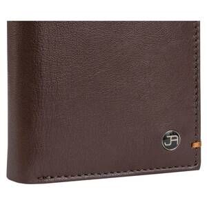 NEW JACK ABRAHAMS men's goat nappa leather bi-fold wallet with zipper pocket in